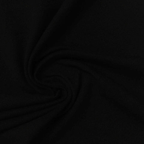 Piqué Knit Fabric, 215 gsm, 180 cm — Black