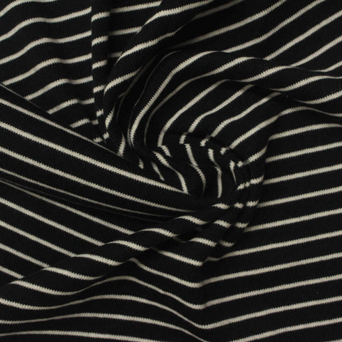 Black Horizontal-Stripe Rib Knit, 240 gsm, 150 cm, ref EF-240289