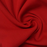 Polyester Stretch Rib Knit Fabric, 380 gsm — Red
