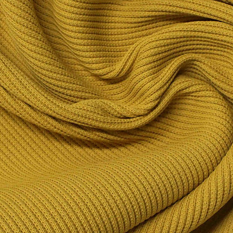 Polyester Stretch Rib Knit Fabric, 380 gsm — Khaki