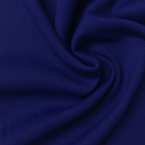 Polyester Stretch Rib Knit Fabric, 375 gsm — Navy