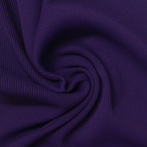 Polyester Stretch Rib Knit Fabric, 375 gsm — Purple
