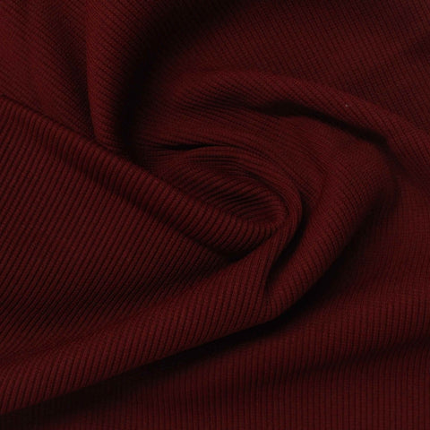 Polyester Stretch Rib Knit Fabric, 380 gsm — Red, ref EF-240306
