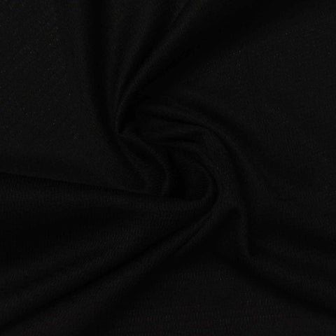 100% Polyester Birdseye Knit Fabric, 125 gsm, 125 cm — Black