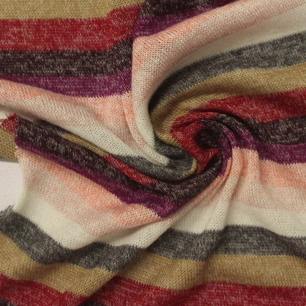 Multicolor Horizontal-Stripe Chunky Knit, Viscose-Poly