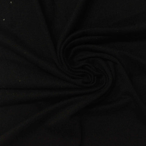 Brushed Jersey Knit Fabric, 165 gsm, 165 cm — Black