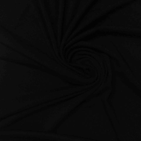 Viscose Stretch Jersey Knit Fabric, 150 gsm, 158 cm — Black