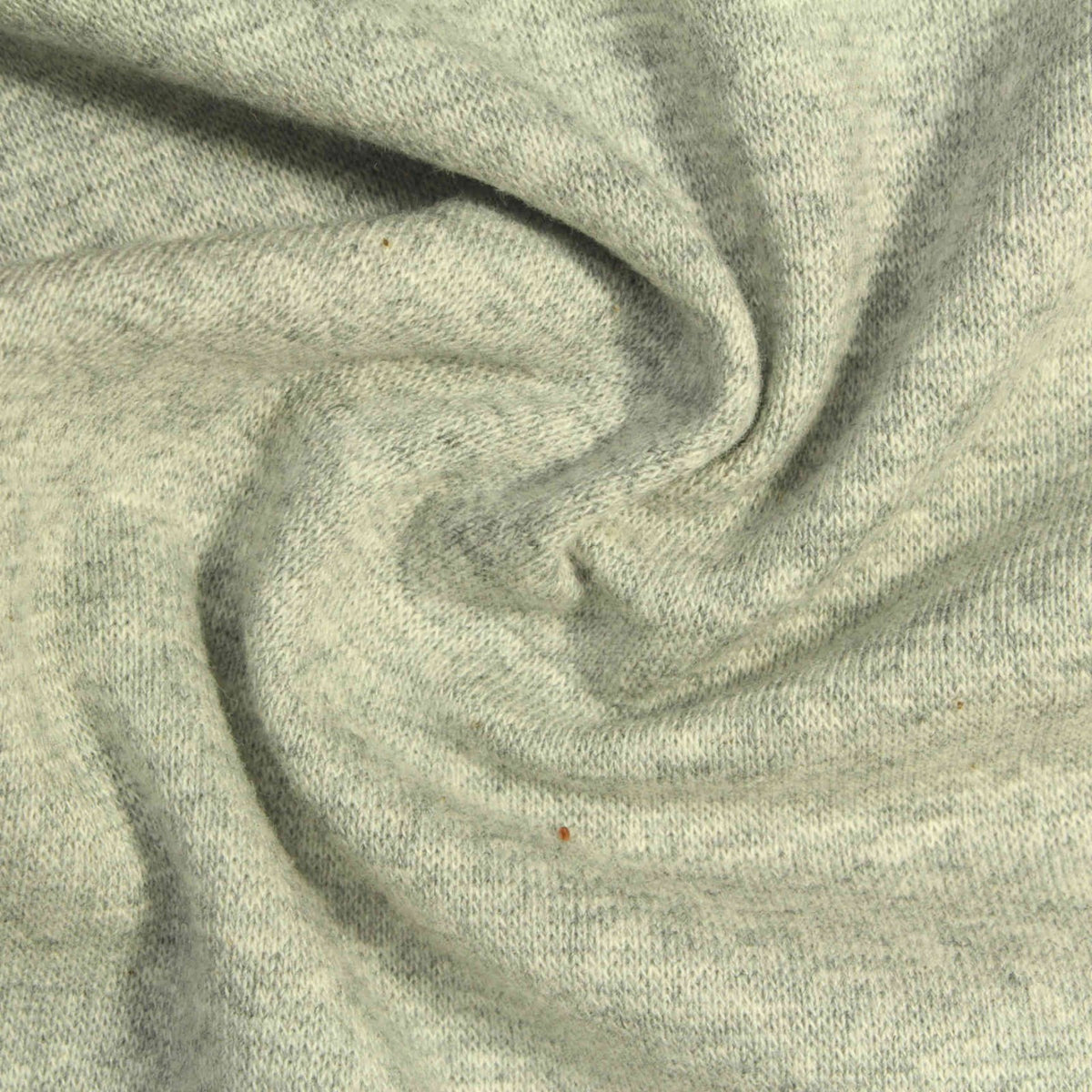 Light Grey Heathered-Marl Rib Knit, Cotton, 260 gsm