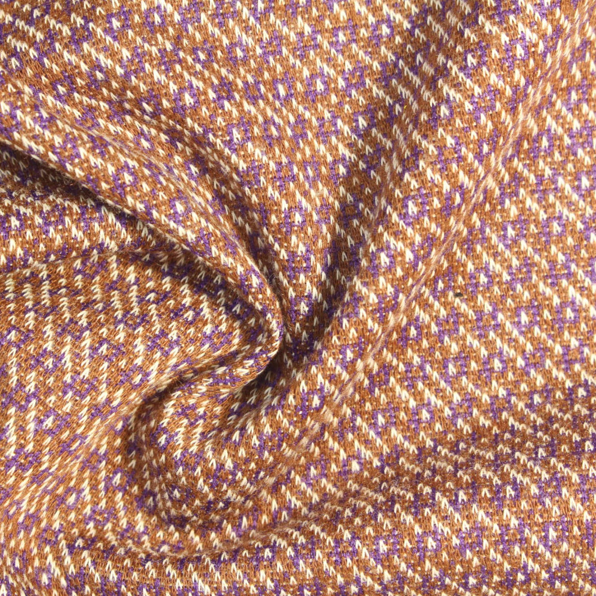 Brown Houndstooth Jacquard, Poly-Cotton