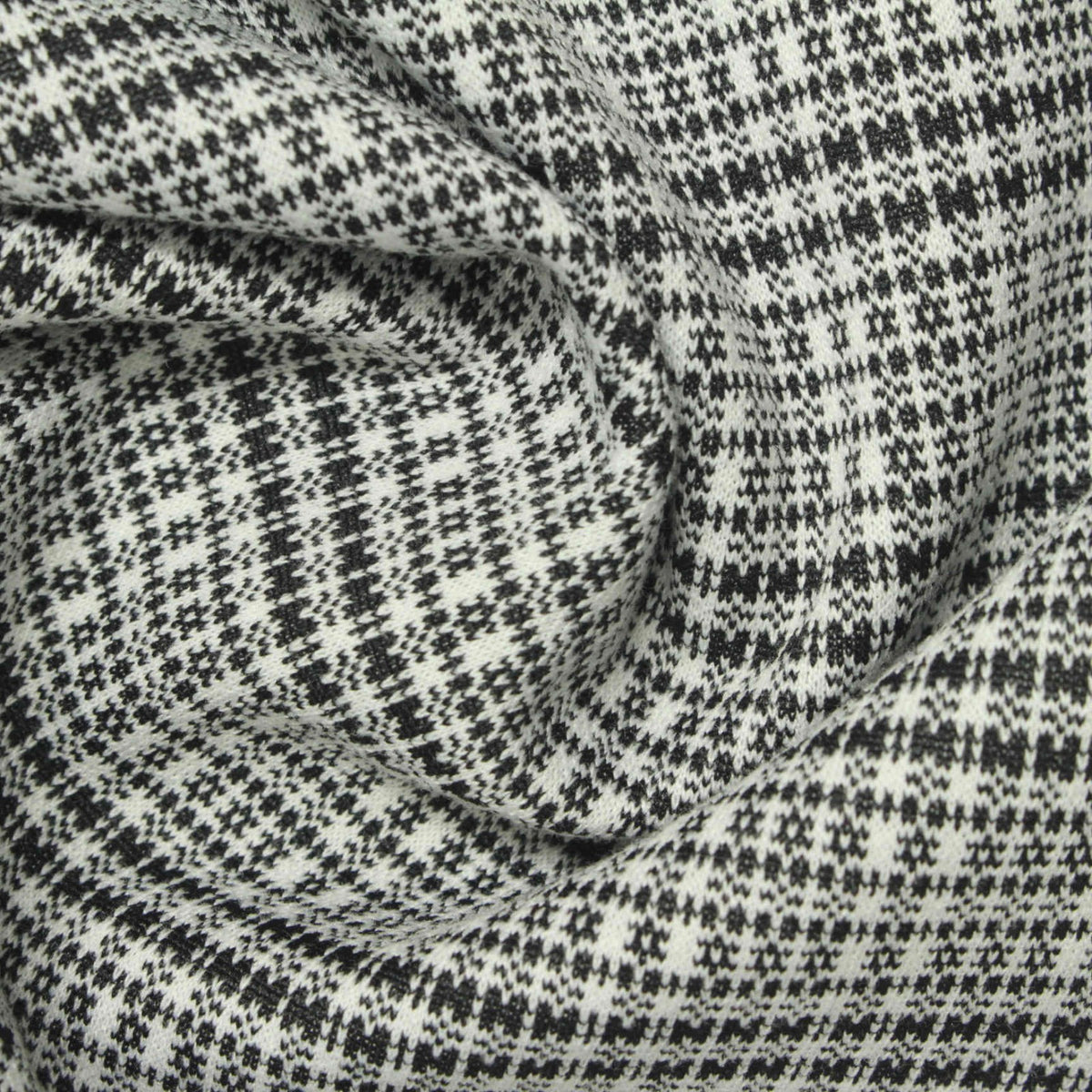 Black Houndstooth Jacquard, Polyester, 360 gsm