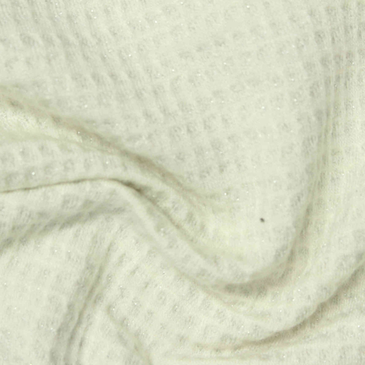 Jacquard Viscose Polyester Blend Metallic Chunky Knit Fabric, 330 gsm, 160 cm — White