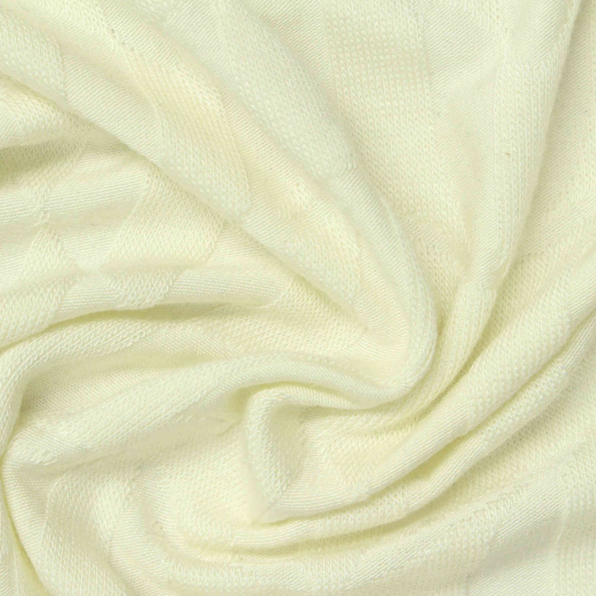 Cream Tone-on-Tone Square Jacquard, Viscose-Acrylic