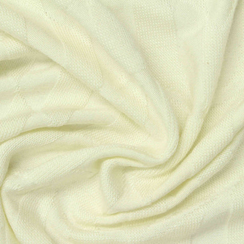 Cream Tone-on-Tone Square Jacquard, Viscose-Acrylic