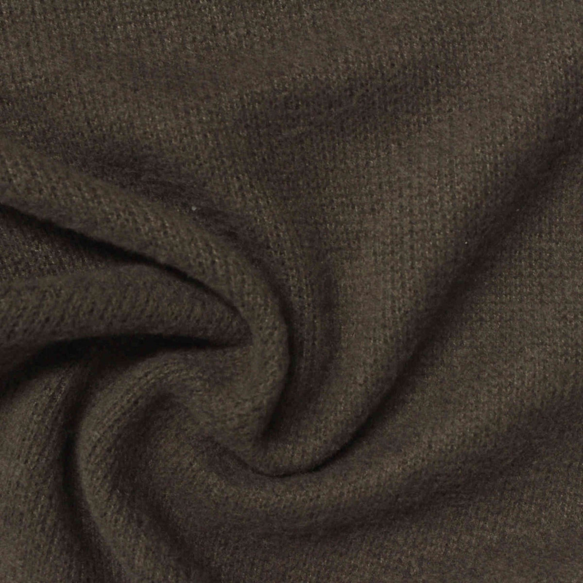 Brushed Polyester Rib Knit Fabric, 275 gsm, 137 cm — Khaki