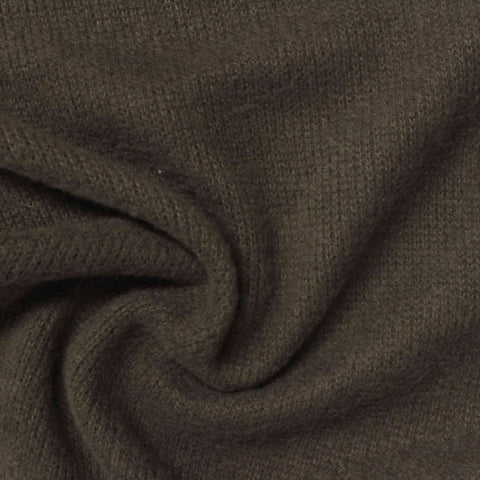 Brushed Polyester Rib Knit Fabric, 275 gsm, 137 cm — Khaki