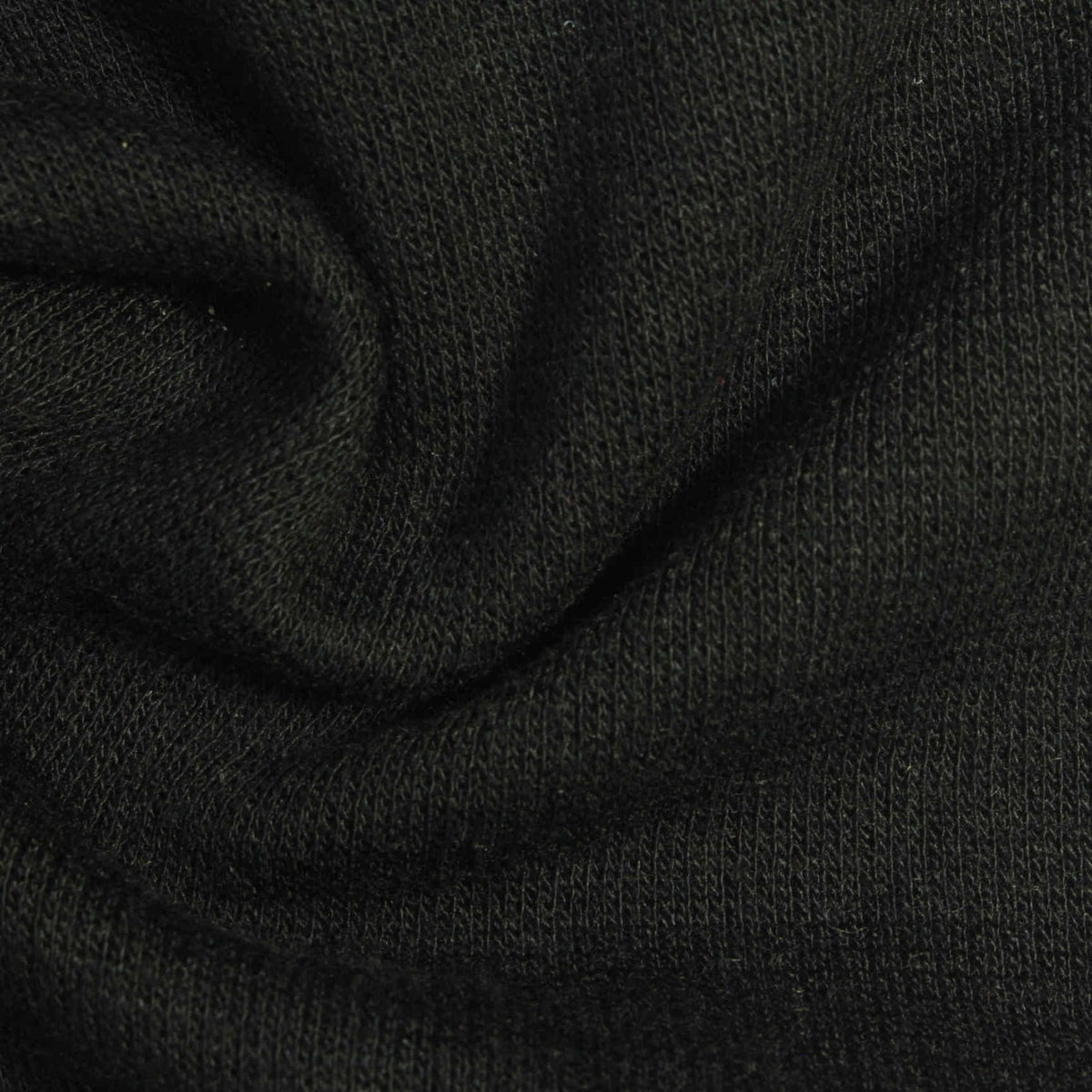 Brushed Polyester Rib Knit Fabric, 235 gsm, 137 cm — Black