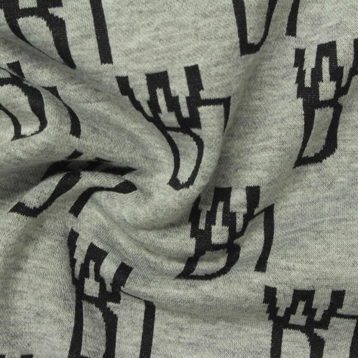 Jacquard Polyester Viscose Stretch Knit Fabric, 270 gsm, 160 cm — Grey
