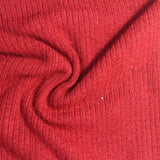 Viscose Nylon Stretch Rib Knit Fabric, 478 gsm, 155 cm — Red
