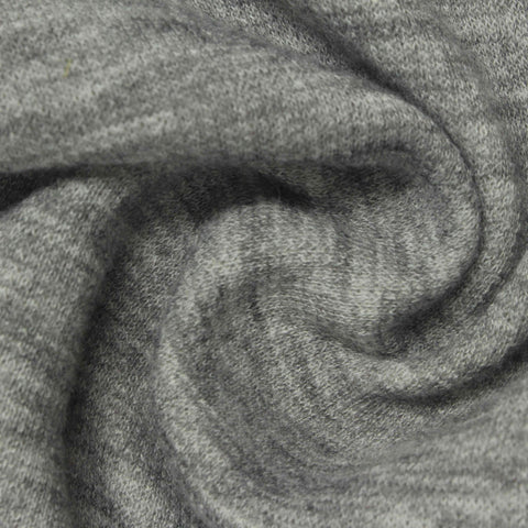 Grey Heather Rib Knit, Polyester, 330 gsm