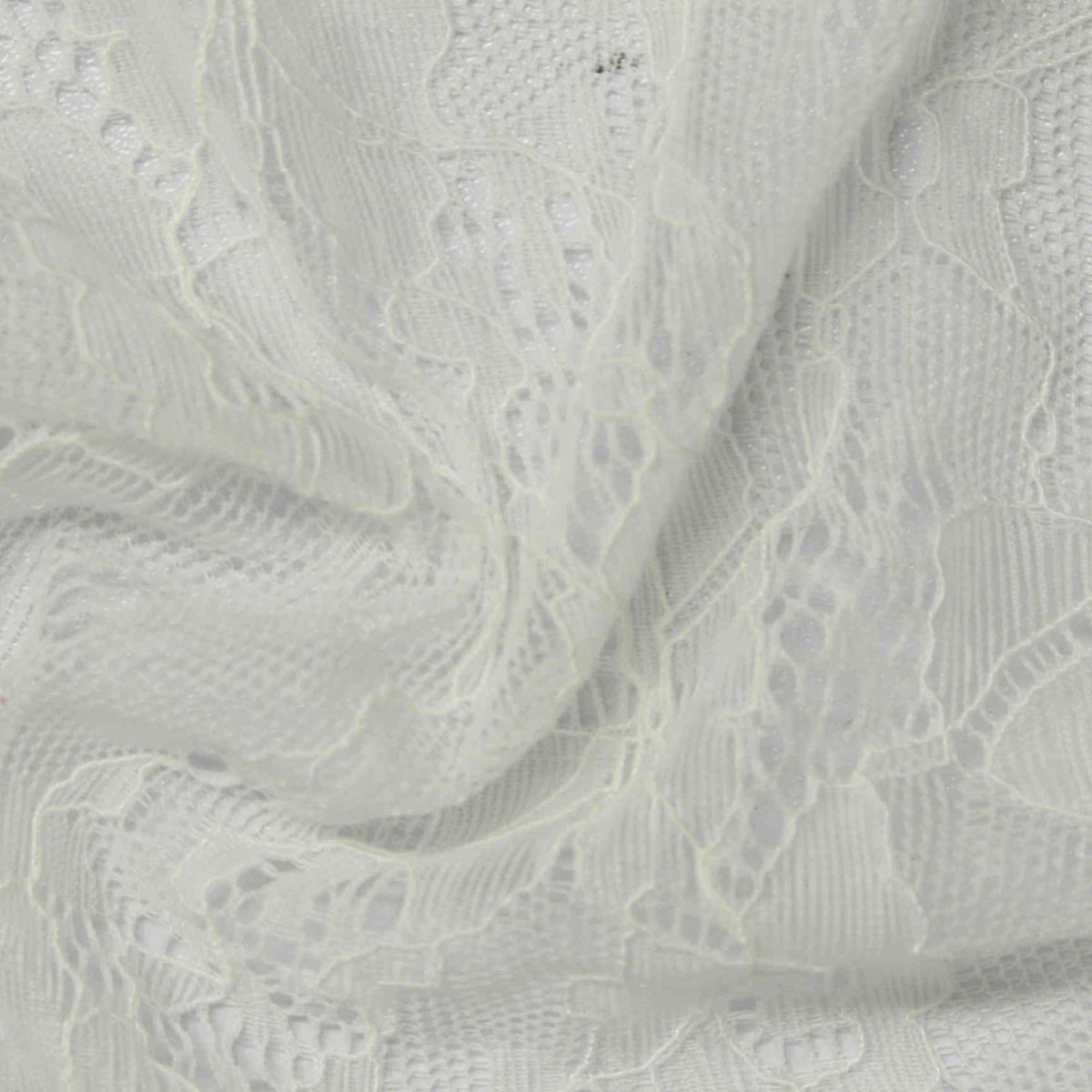White Floral Lace, Nylon, 90 gsm, 150 cm