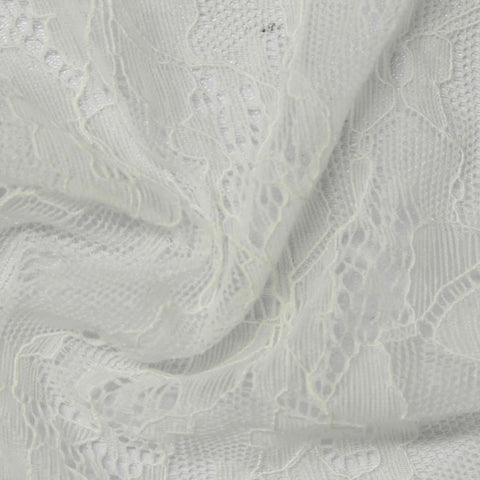 White Floral Lace, Nylon, 90 gsm, 150 cm