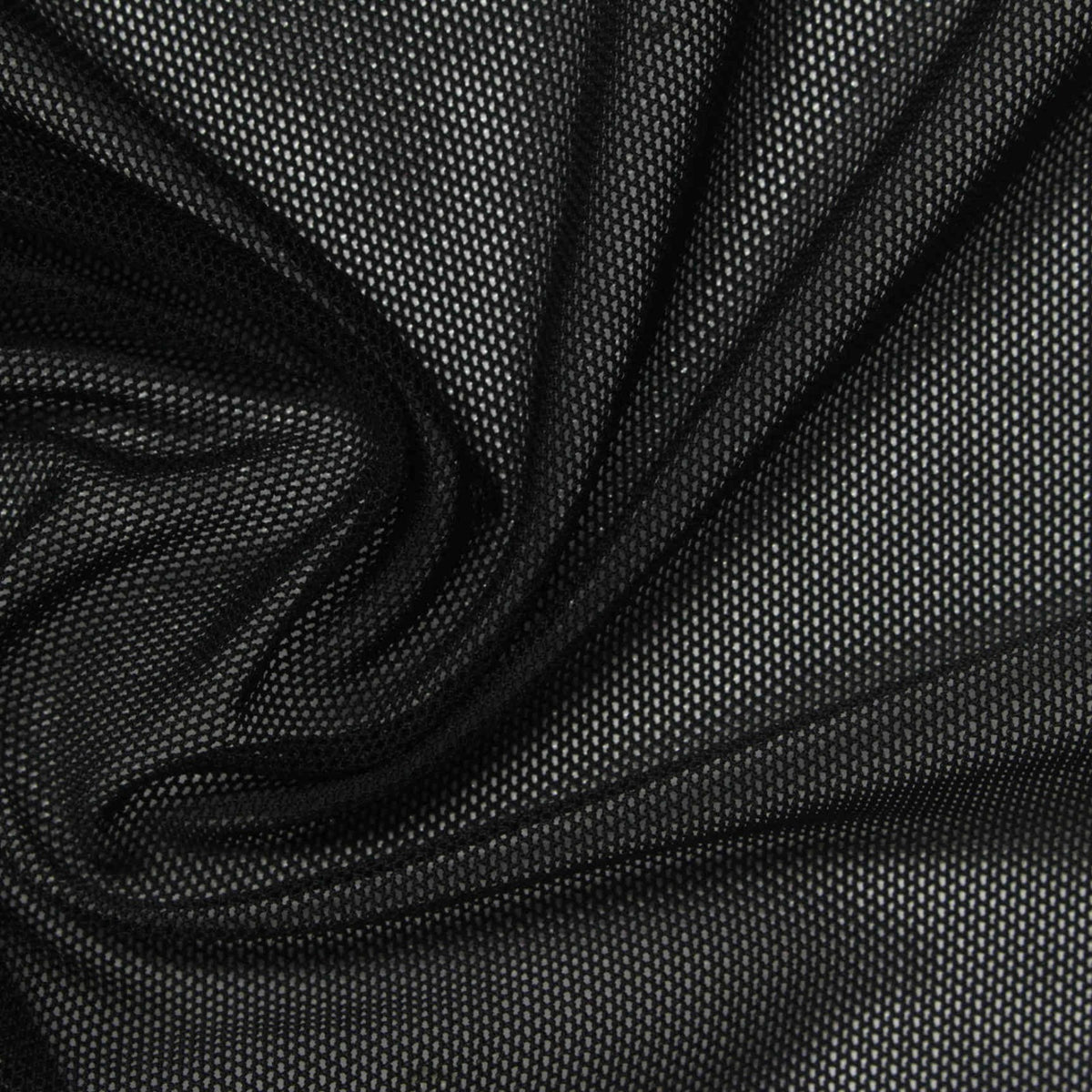 Polyester Stretch Mesh Fabric, 97 gsm, 156 cm — Black