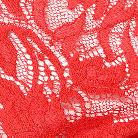 Red Floral Lace, Nylon, 124 gsm