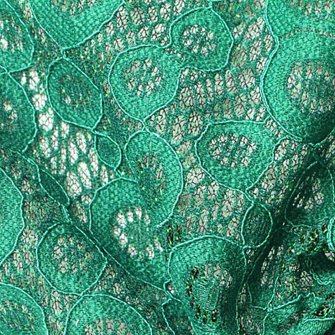 Nylon Stretch Lace Fabric, 140 gsm, 150 cm — Green