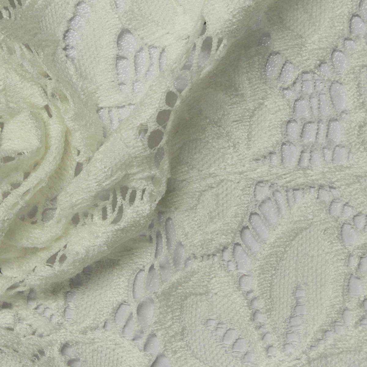 Off-White Floral Lace, Nylon, 140 gsm