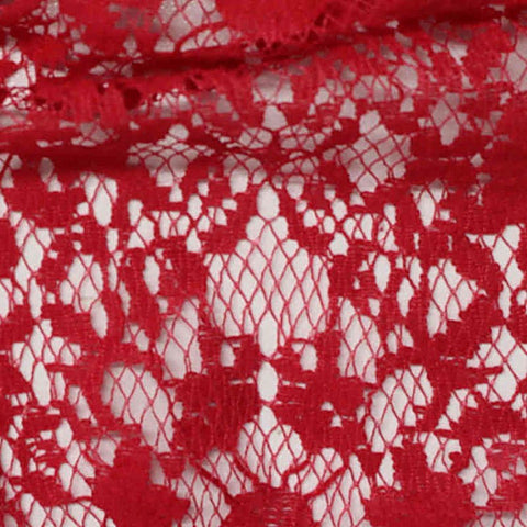 Red Floral Lace, Cotton-Nylon, 92 gsm