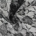 Black Floral Lace, Polyester, 40 gsm