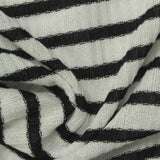 Black Horizontal-Stripe Rib Knit, Poly-Viscose