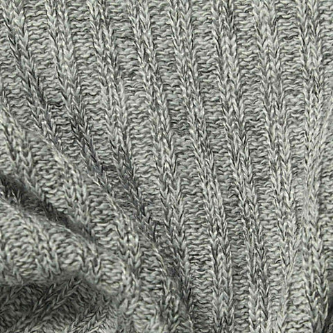 Heather Grey Marl Rib Knit, Poly-Viscose, 220 gsm