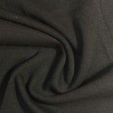 Brushed Polyester Viscose Stretch Interlock Knit Fabric, 365 gsm, 160 cm — Black
