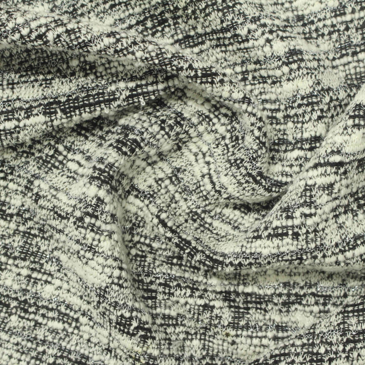 Black Marl Bouclé, Poly-Cotton, 180 gsm