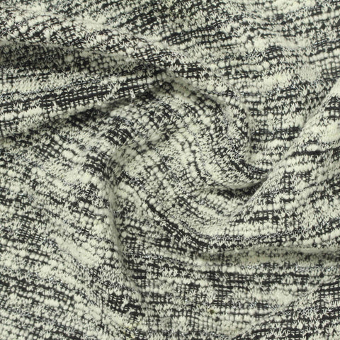 Black Marl Bouclé, Poly-Cotton, 180 gsm