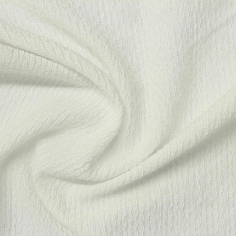 Polyester Stretch Crepe Fabric, 165 gsm, 180 cm — White