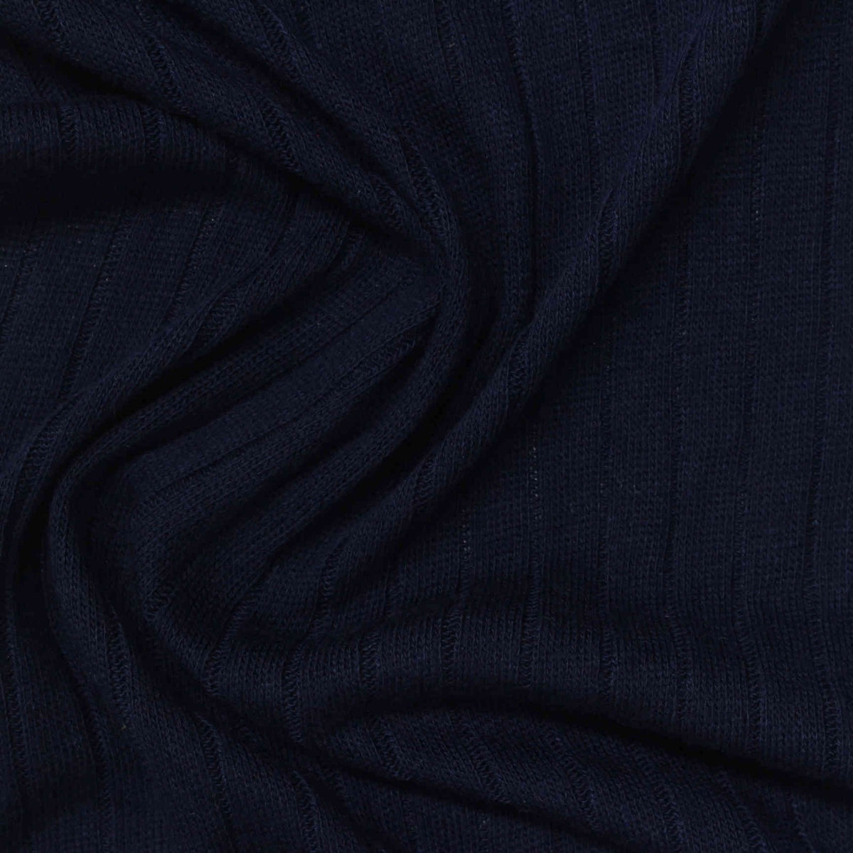 Polyester Viscose Rib Knit Fabric, 160 gsm, 160 cm — Navy
