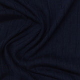 Polyester Viscose Rib Knit Fabric, 160 gsm, 160 cm — Navy