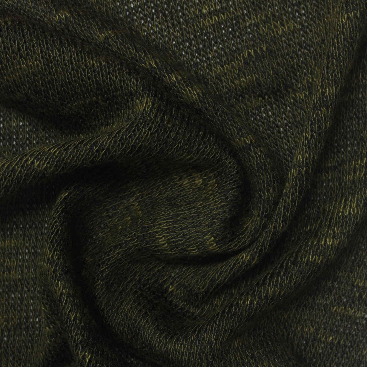 Dark Green Marl Chunky Knit, Poly-Viscose, 205 gsm