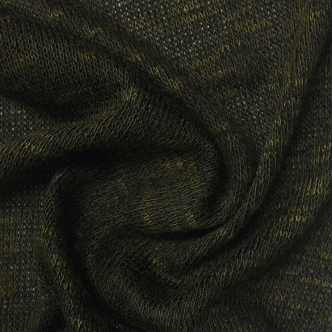 Dark Green Marl Chunky Knit, Poly-Viscose, 205 gsm