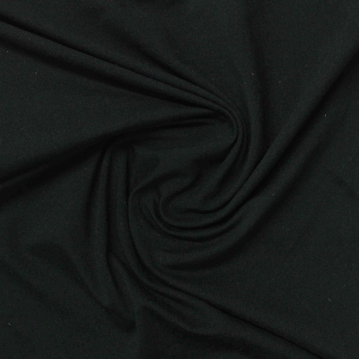 Polyester Stretch Jersey Knit Fabric, 166 gsm, 110 cm — Black