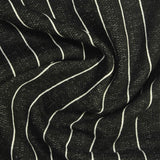 Black Vertical-Stripe French Terry, Cotton-Poly