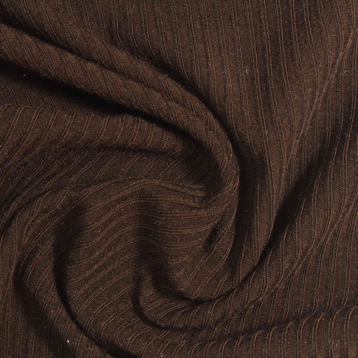 Dark Brown Ribbed Rib Knit, Polyester