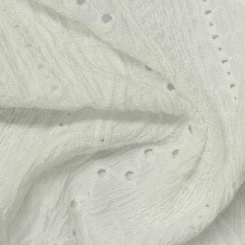 White Fine-Eyelet Crepe, Polyester