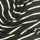 Black Horizontal-Stripe Knit, Viscose — texture