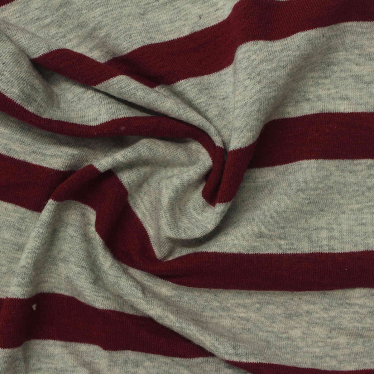 Burgundy Horizontal-Stripe Knit, Poly-Cotton