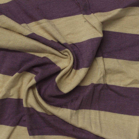 Purple Horizontal-Stripe Knit, 170 gsm