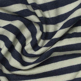 Navy Horizontal-Stripe Knit, Viscose — texture