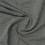 Black Vertical-Stripe Jersey Knit, Polyester